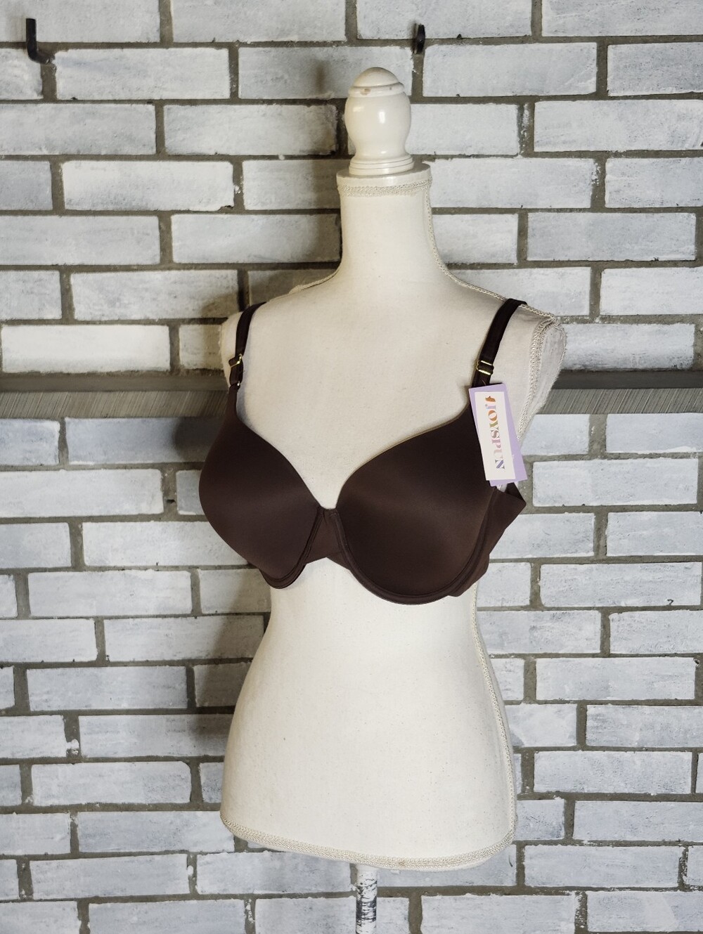 • NWT Joyspun Smoothing Underwire T-Shirt Bra Size 38D Pure Espresso Brown